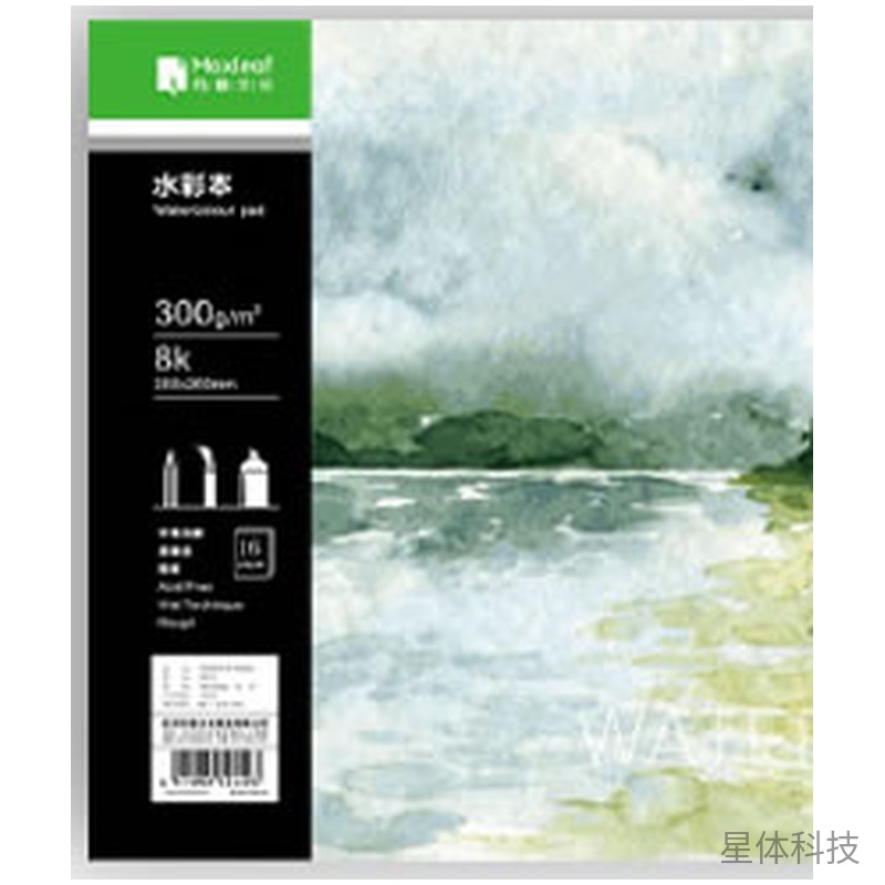 8K水彩本 绘画用纸本 300g 16张 胶装可撕 单本图片2