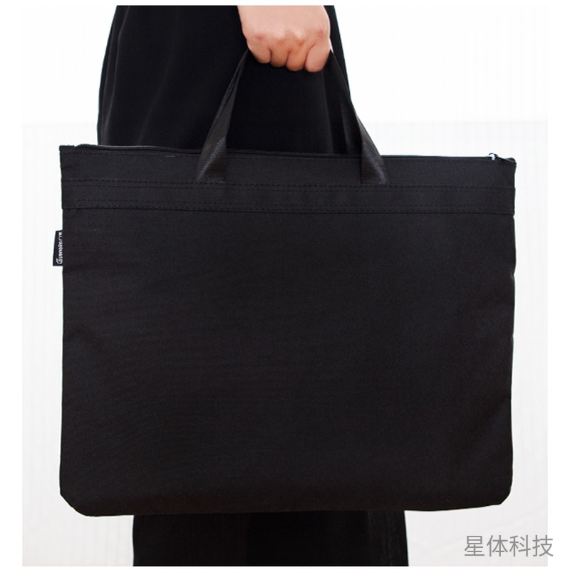 牛津布手提资料袋 黑色双格 单个 XT-E218图片3
