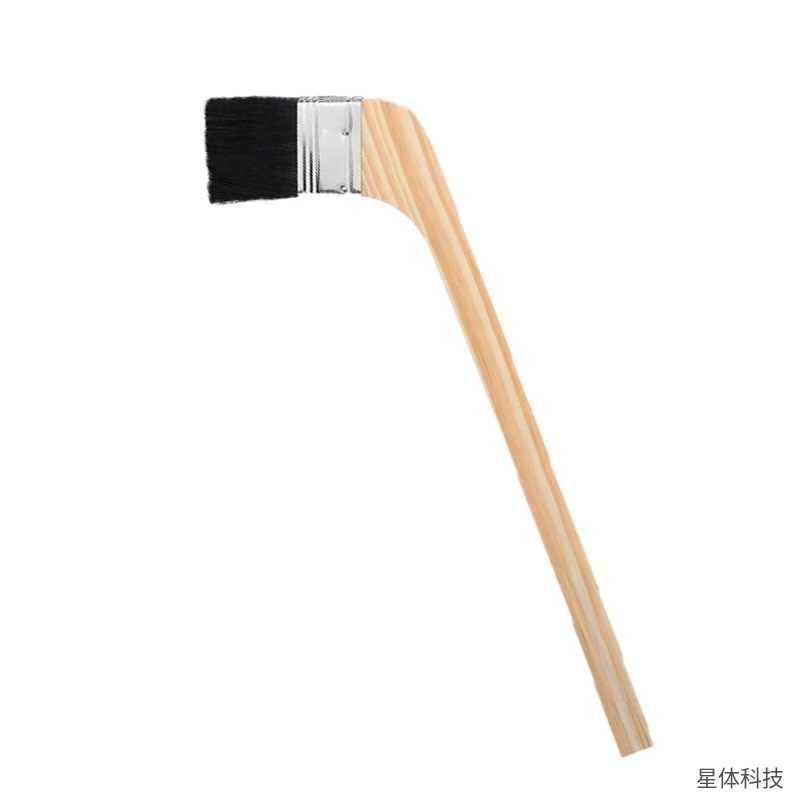 弯柄毛刷 2寸 木柄刷子 除尘刷 清洁刷 缝隙刷 浴缸刷 卫浴角落清扫 家用清洁工具 米色图片2