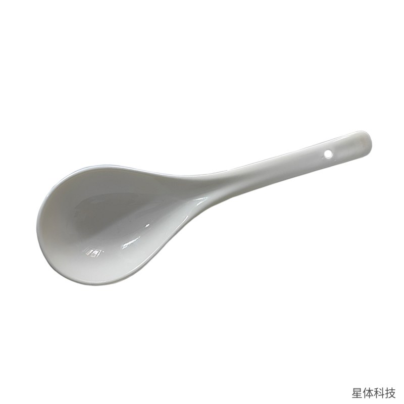 陶瓷大汤勺 23厘米 盛汤勺 长柄 汤匙 家用 餐厅 酒店 食堂 火锅 釉面 白瓷 白色图片3