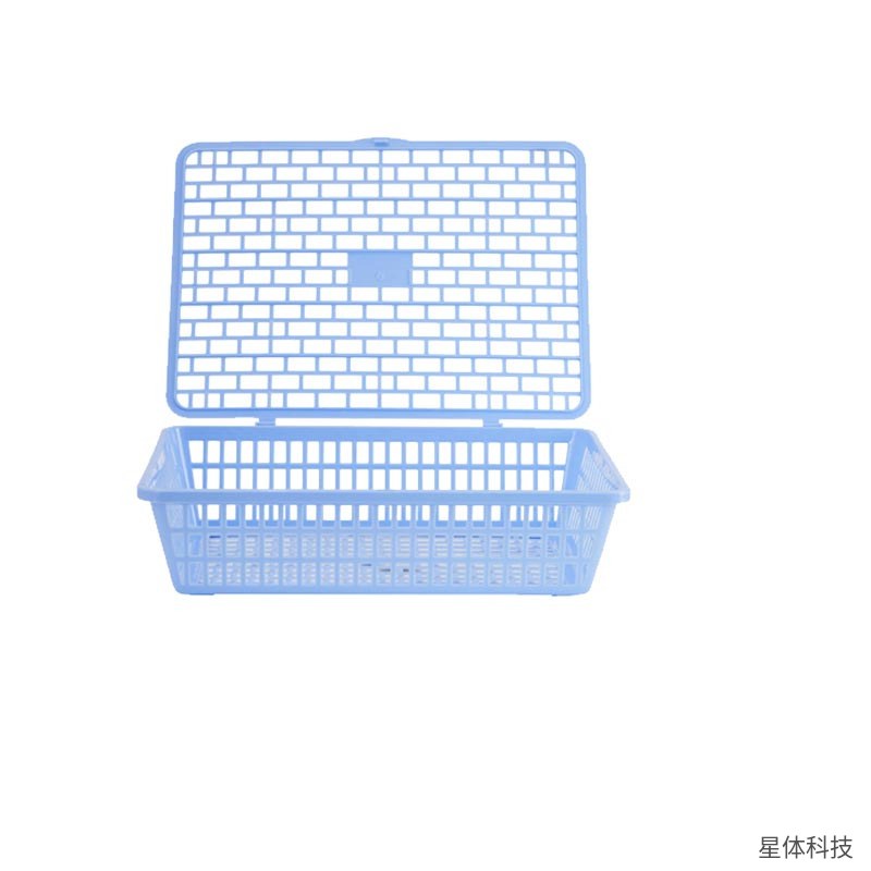 晨光 A4文件筐 塑胶 带盖 资料筐 收纳筐 公文篮 办公桌面文件收纳盘 办公室收纳用品 浅蓝色图片4