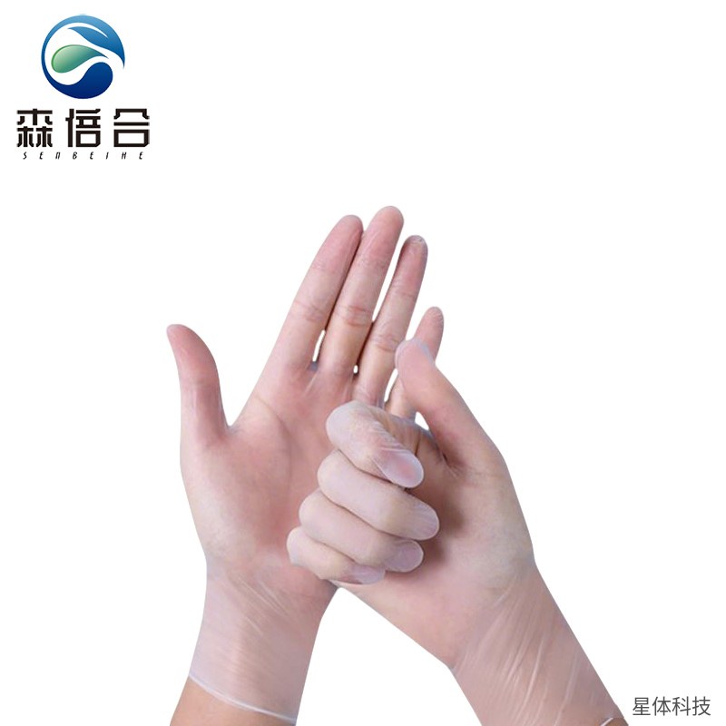 一次性PVC手套 均码 100只 盒装 餐饮 食品 美容 清洁 实验 家务 防护 透明图片3