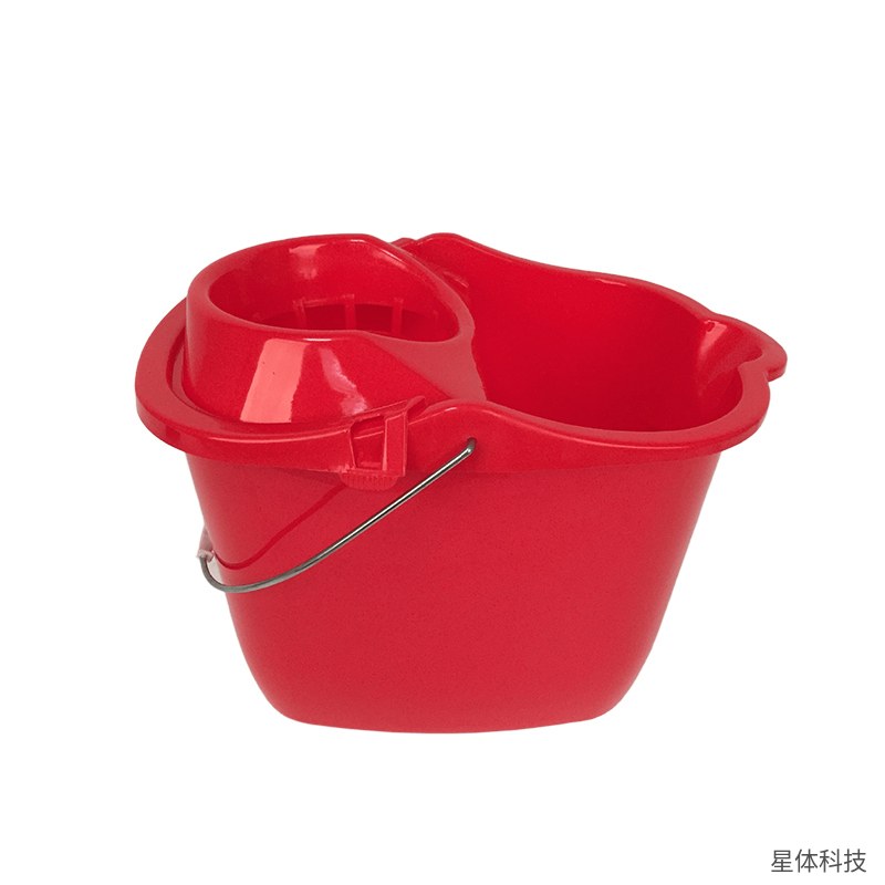 塑料拖布桶 15升 39×29×27厘米 带轮带漏斗 拖把桶 拖地挤水桶 保洁水桶 物业保洁 红色图片4