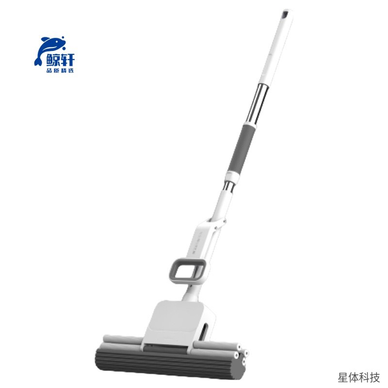 胶棉拖把 免手洗 挤水海绵拖把 吸水墩布 地面清洁 办公室酒店保洁 长杆拖地工具 白色图片2