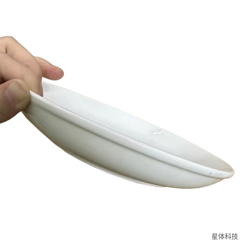 白瓷圆盘 23厘米 陶瓷菜盘 圆形盘 水果盘 家用餐厅菜碟 白色陶瓷餐具 简约纯色盘子 云白图片3