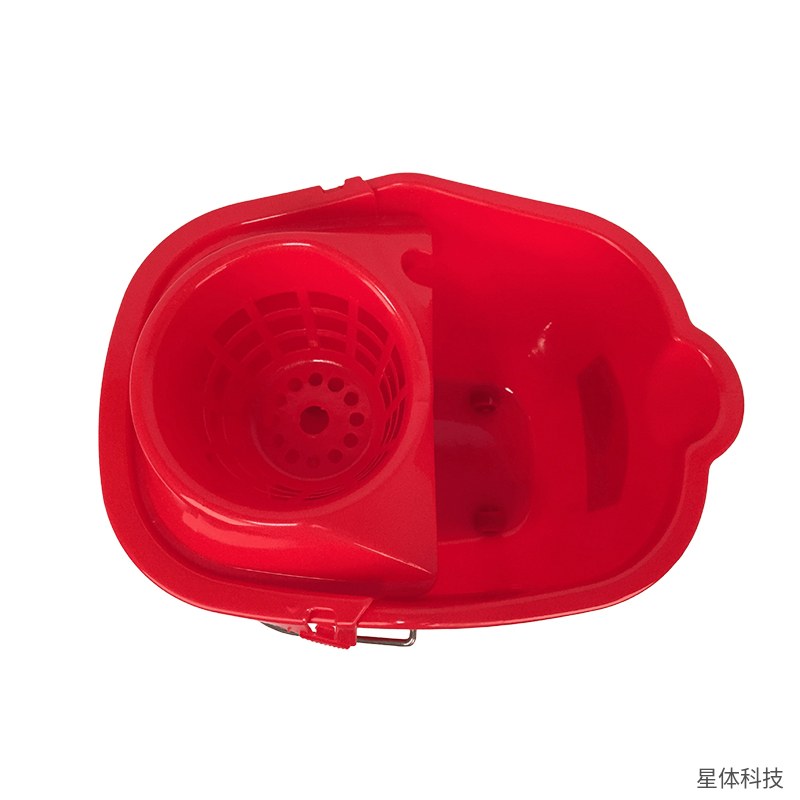 塑料拖布桶 15升 39×29×27厘米 带轮带漏斗 拖把桶 拖地挤水桶 保洁水桶 物业保洁 红色图片2