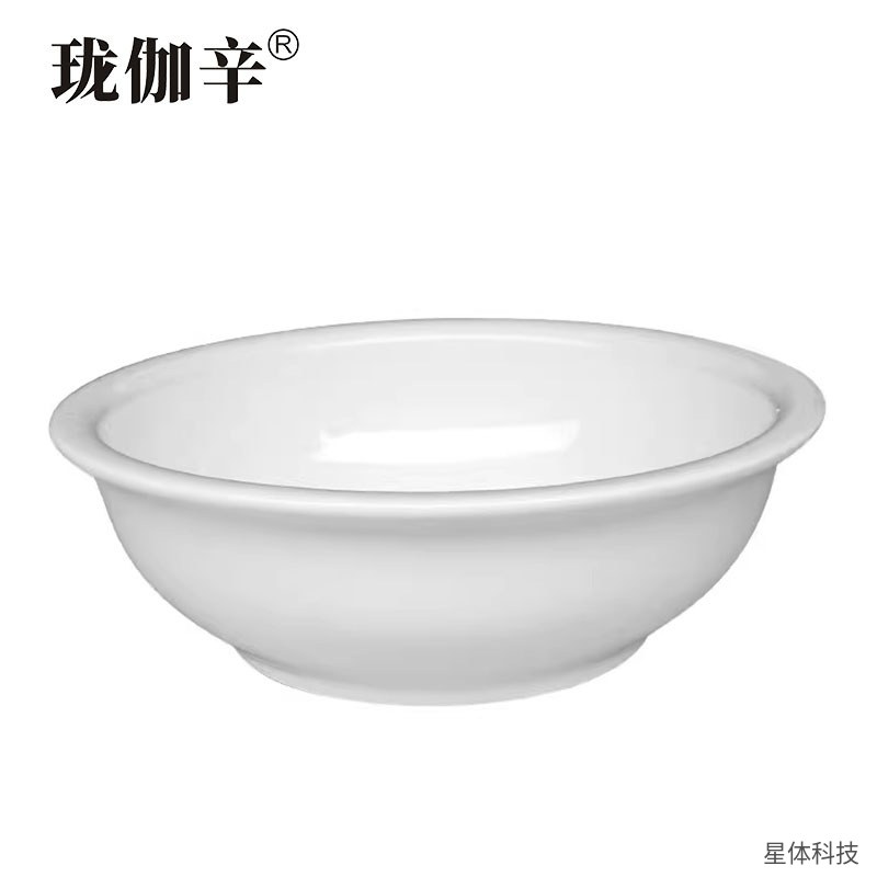 白色陶瓷大汤碗 11英寸 汤盆 大碗 面碗 菜碗 酒店餐厅食堂家用汤碗 纯白餐具 陶瓷大盆 象牙白图片2