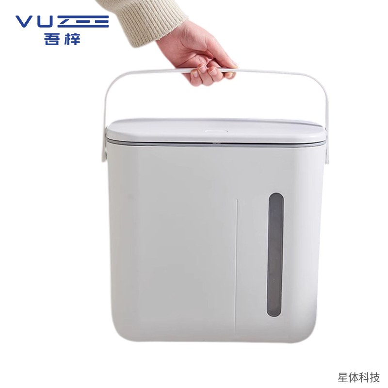 塑料茶水桶 5升 茶渣桶 茶叶垃圾桶 排水废水桶 功夫茶具配件 茶台茶盘下水桶 长筒形 白色图片3