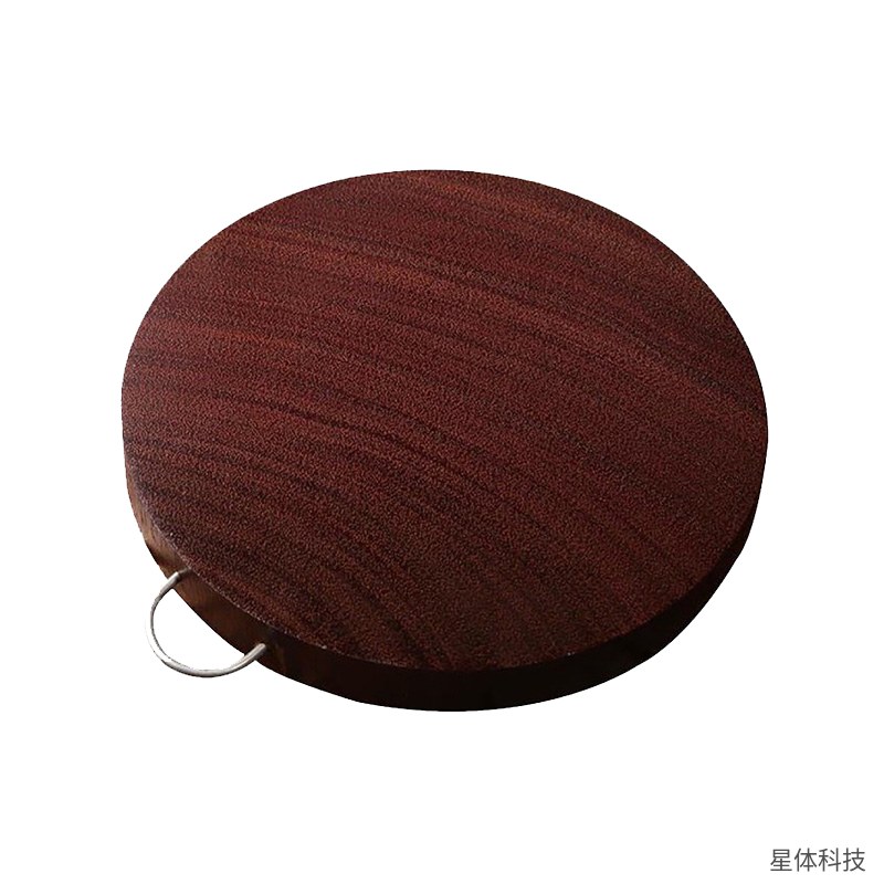 瓦图 铁木圆形砧板 30×4厘米 带钢圈 整木菜板 切菜板 案板 厨房剁骨墩 家用实用菜墩 红褐色图片4
