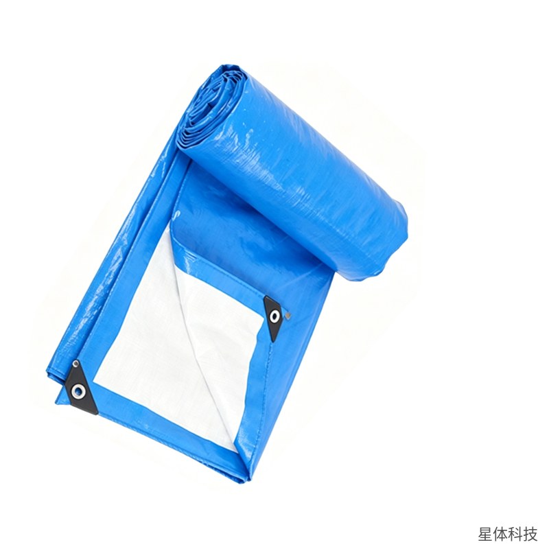 防雨篷布 3×4米 塑料 防水布 遮雨布 货车苫布 户外 工地 防晒 带孔扣 遮盖 蓝色图片4