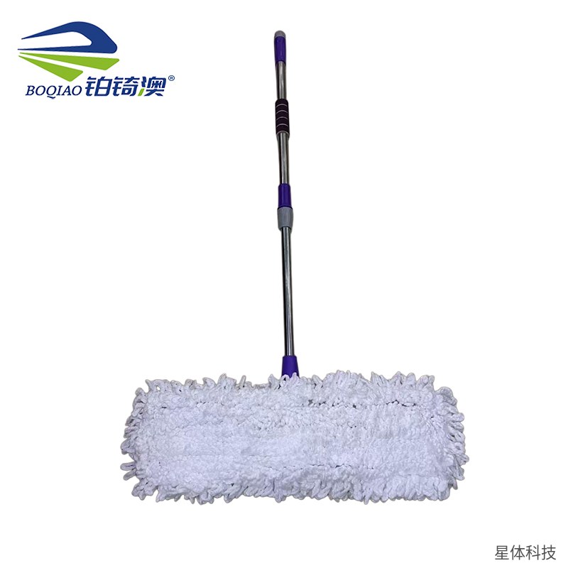 平板拖把 53×14厘米 杆长130厘米 棉线拖布 尘推 地板拖地墩布 商用家用清洁工具 紫色图片2