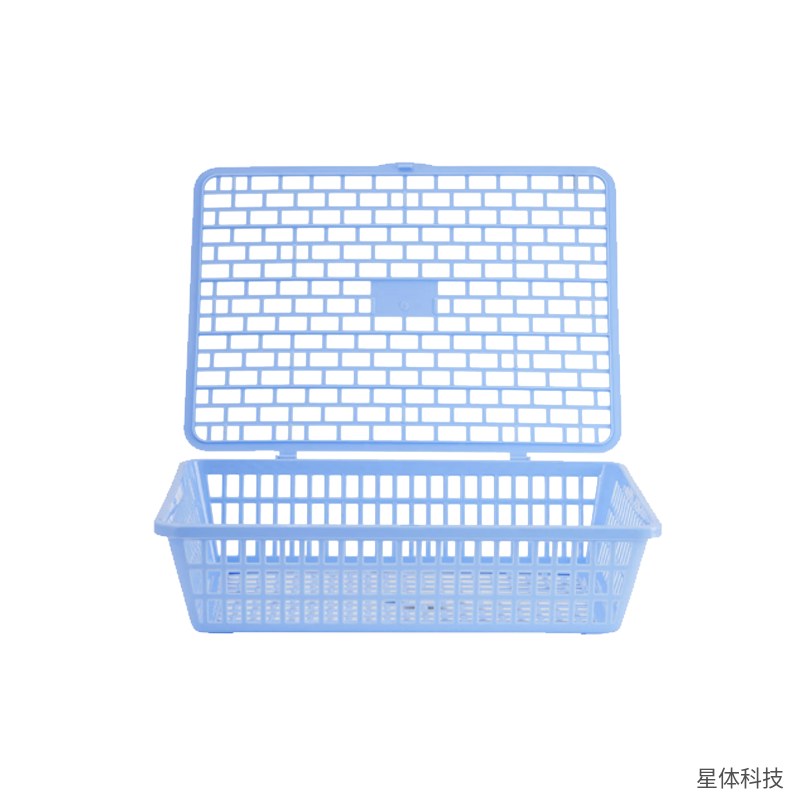 晨光 A4文件筐 塑胶 带盖 资料筐 收纳筐 公文篮 办公桌面文件收纳盘 办公室收纳用品 浅蓝色图片3