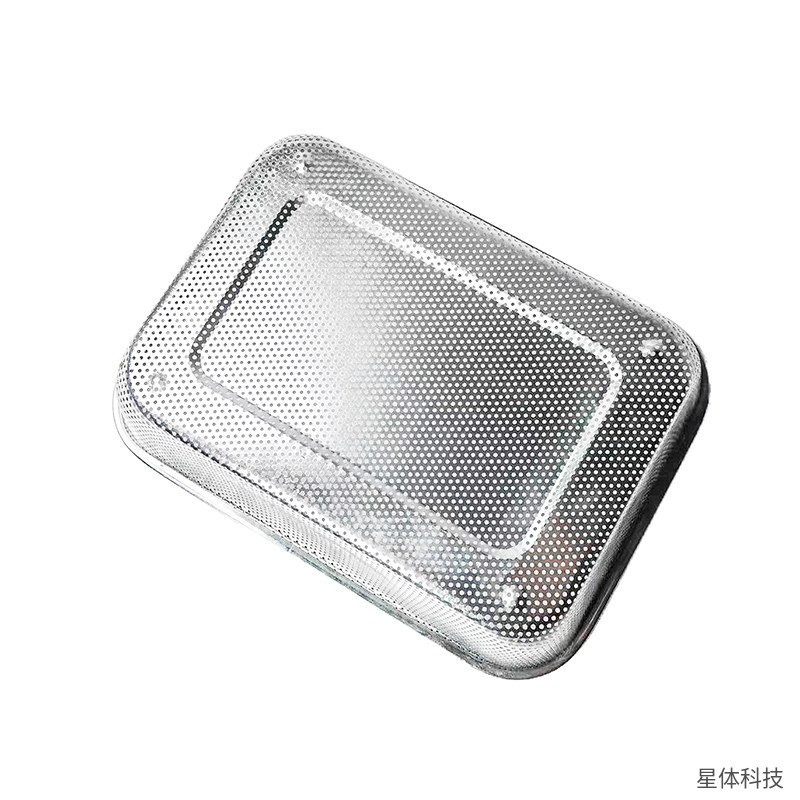 不锈钢沥水篮 37.5×27.5×6.5厘米 长方形沥水盘 漏盆 洗菜篮 蒸盘 餐厅后厨控油盘 银色图片2
