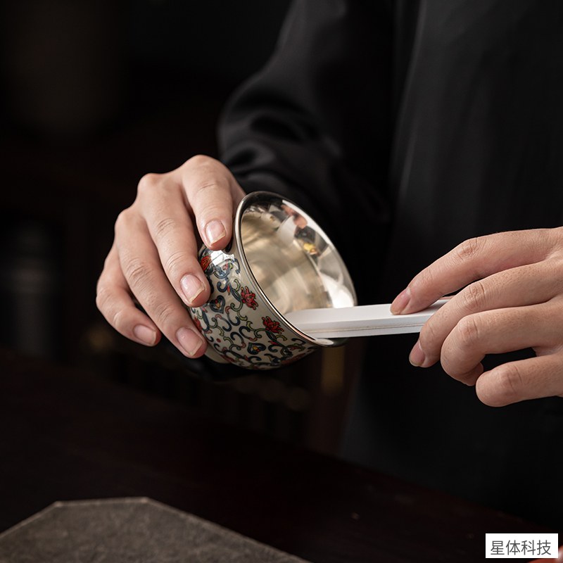 苏氏陶瓷 青花品茗杯 120毫升 主人杯 个人杯 功夫茶杯 陶瓷茶盏 中式茶具 办公会客饮茶 青花白图片4