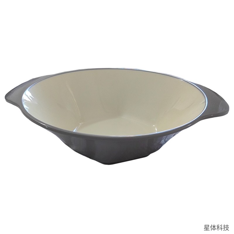 密胺双耳面碗 18厘米 麻辣烫碗 拉面碗 水煮鱼 面馆 餐厅 食堂 商用 仿瓷 防摔 银灰图片4