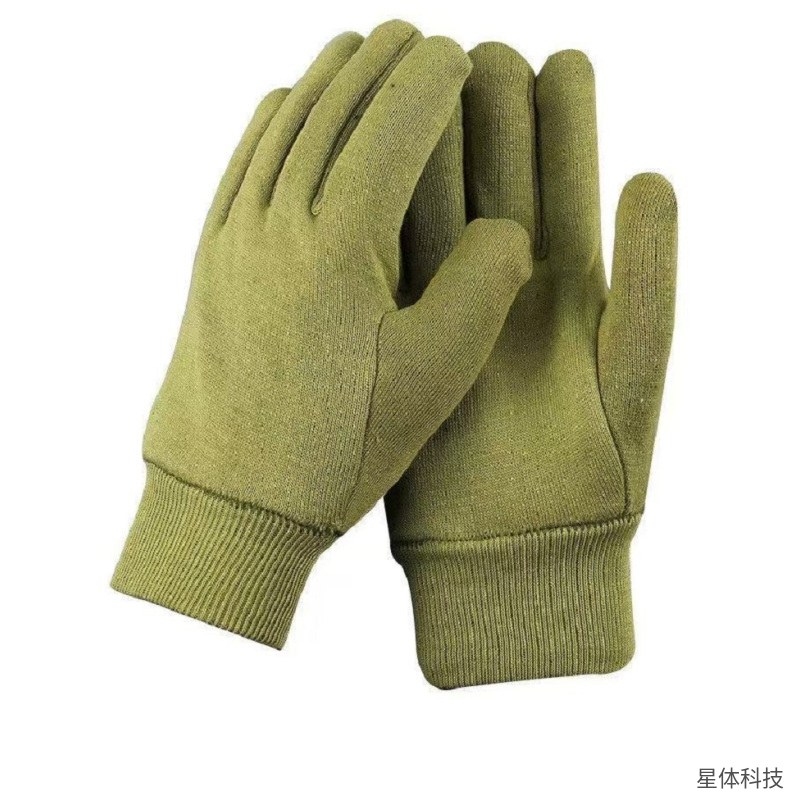 加绒保暖绒手套 锦纶 防寒 冬季 户外 工地 劳保 骑行 分指 弹力 舒适 军绿色图片2