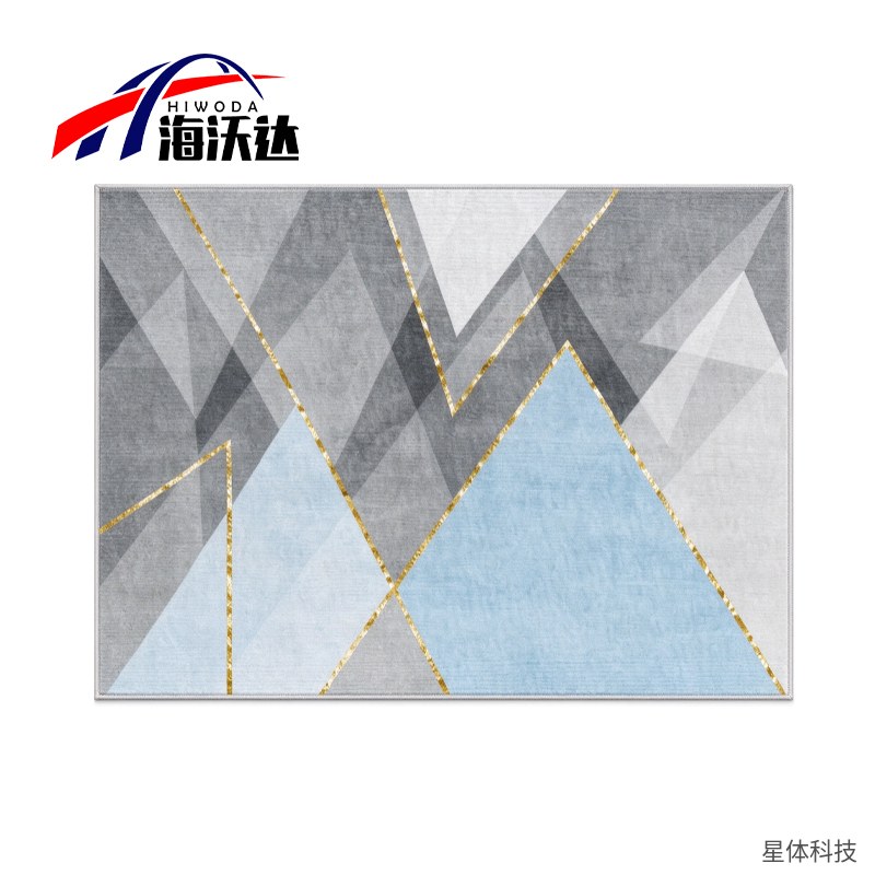海沃达 入户地垫 50×80厘米 混纺 门垫 进门 玄关 防滑 吸水 除尘 机器织造 长方形 灰蓝色图片4