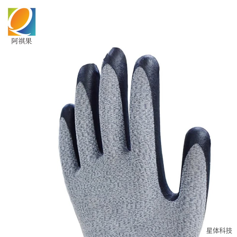 涂胶手套 棉纱 防滑耐磨 分指款 劳保工作手套 搬运装卸 工地作业 男女通用 灰黑色图片2