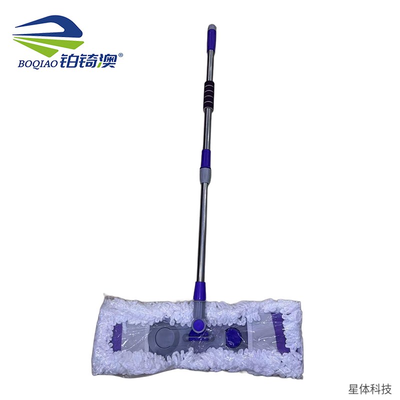 平板拖把 53×14厘米 杆长130厘米 棉线拖布 尘推 地板拖地墩布 商用家用清洁工具 紫色图片4