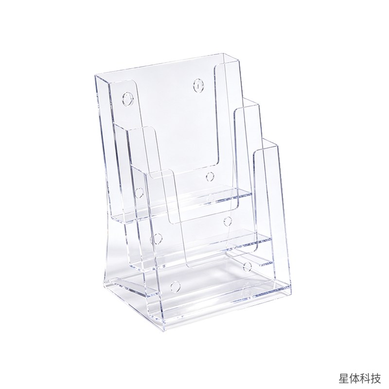 塑料展示架 二层三格 资料架 宣传单页架 名片盒 桌面 前台 展会 透明 立式 收纳 透明色图片4
