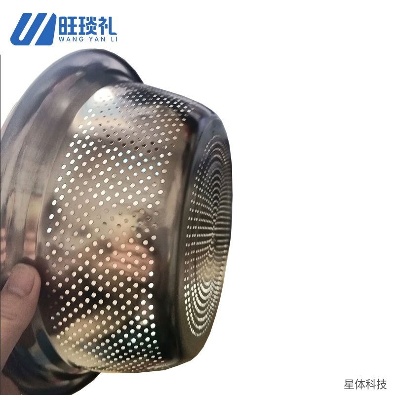 加厚不锈钢圆形漏盆 40厘米 洗米盆 洗菜盆 厨房沥水篮 密孔滤水盆 淘米盆 后厨备菜沥水盆 银色图片4