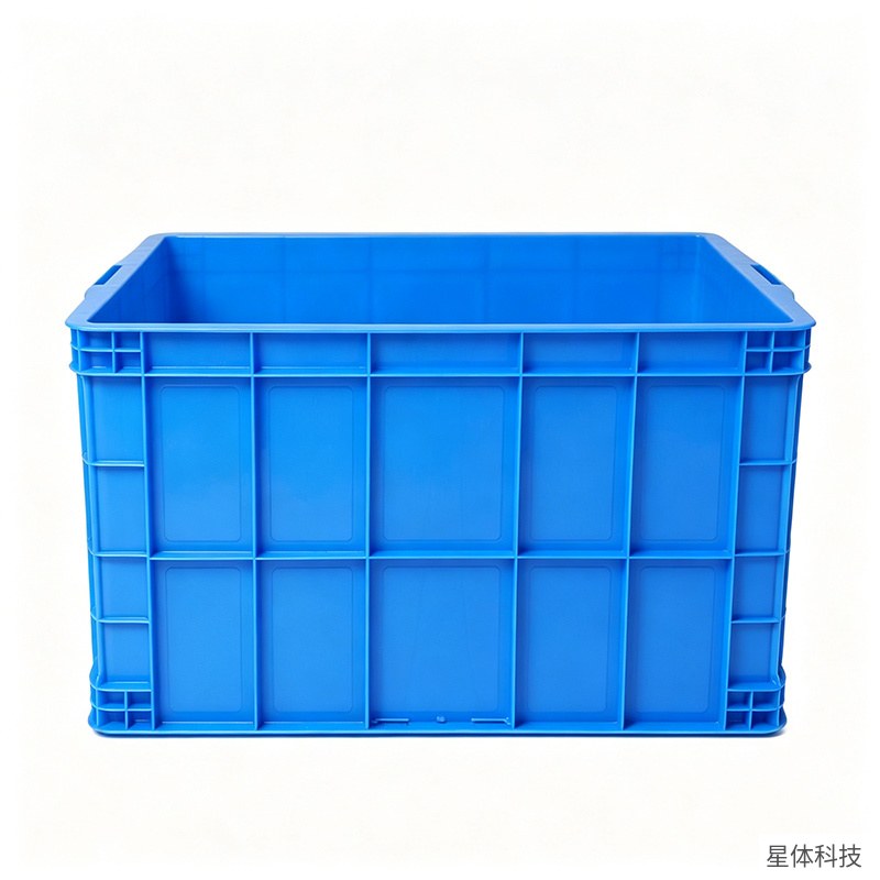 塑料周转箱 450×335×210毫米 物流箱 零件箱 收纳箱 仓库 工厂 车间 加厚 无盖 蓝色图片3