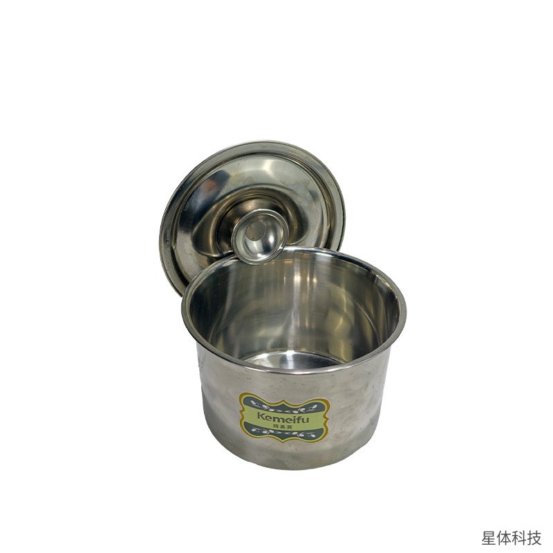 不锈钢调料盒 12厘米 带盖调味缸 味盅 调料罐 猪油罐 厨房调味品收纳 圆形 银色图片2