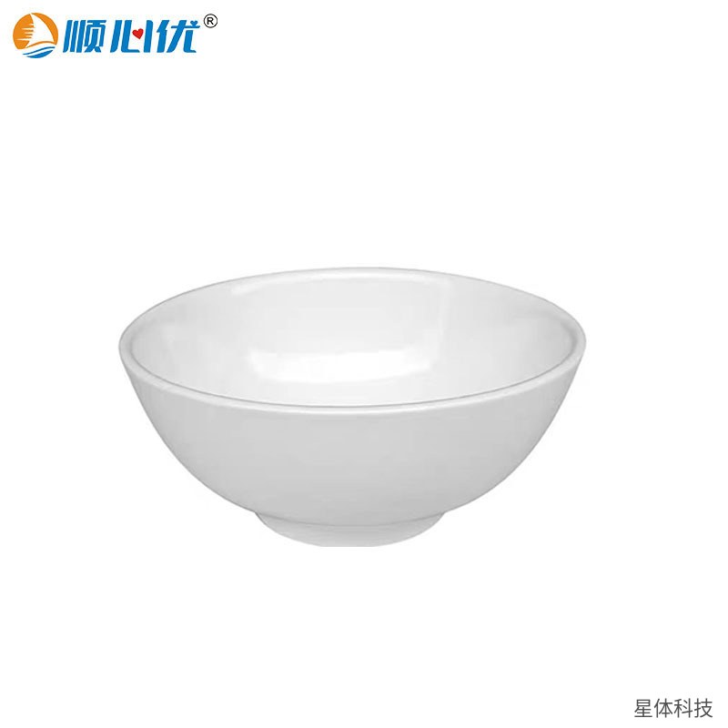 纯白陶瓷碗 6英寸 饭碗 汤碗 粉碗 面碗 家用餐厅食堂碗 白瓷餐具 简约纯色大碗 象牙白图片4