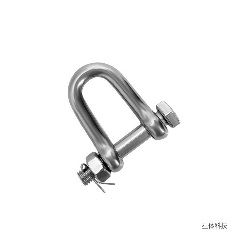 冰匠 304不锈钢D型卸扣 马蹄卸扣 保险卸扣 带开口销 U型卸扣 起重连接扣 吊装索具 五金连接件 银色图片2