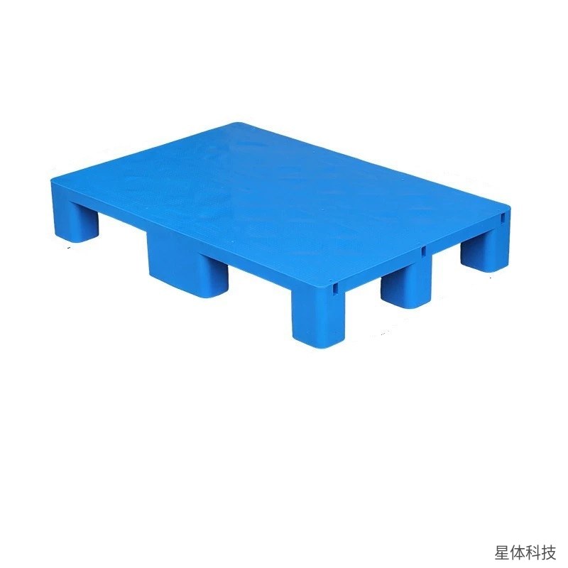 塑料托盘 90×60×14厘米 平板九脚 仓库垫板 叉车栈板 货架防潮 地台板 物流 周转 蓝色图片4