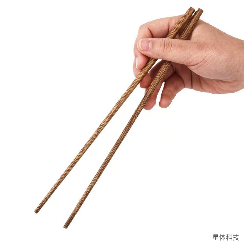 鸡翅木筷子 10双装 木质餐筷 家用中式 原木 24厘米 防滑 独立盒装 餐厅 棕褐色图片4