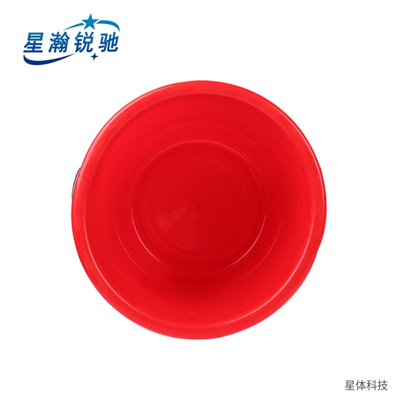 塑料水桶 17升 带盖 手提储水桶 家用洗衣 物业清洁 圆形提桶 宿舍 洗车拖地 收纳桶 红色图片2