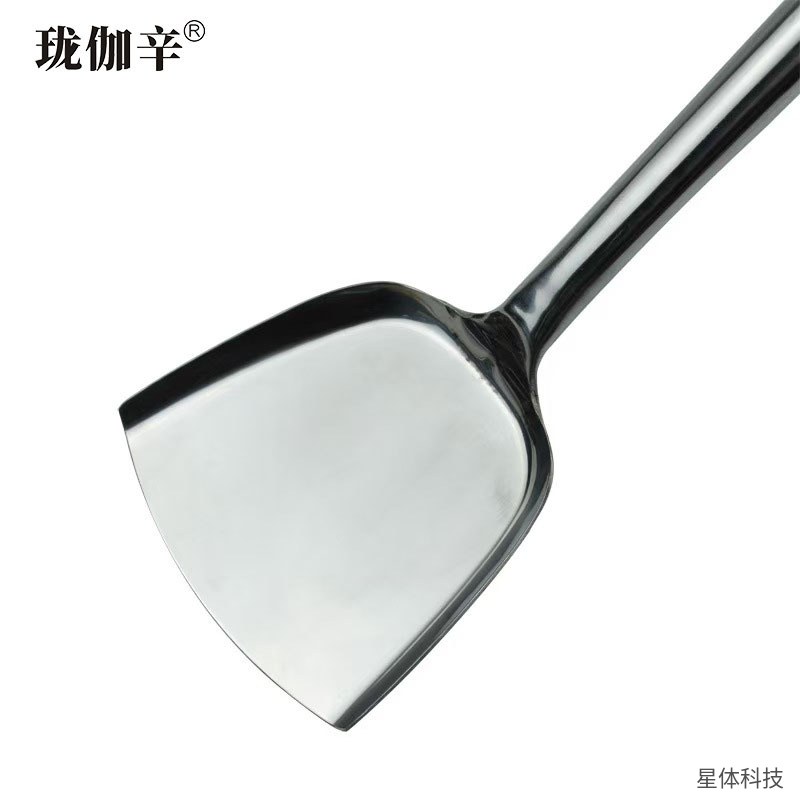 不锈钢木柄锅铲 1号 炒菜铲 煎铲 中式炒锅铲 厨师铲子 餐厅后厨商用厨具 炒锅铲子 银色图片3