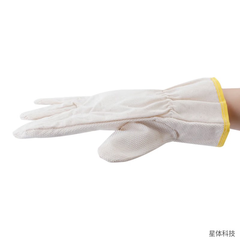 帆布劳保手套 棉质 分指款 劳动工作手套 搬运装卸园艺五金作业防护手套 米白色 男女通用图片4