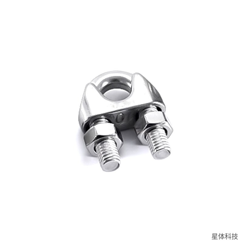 不锈钢钢丝绳卡头 钢丝绳夹头 U型绳卡 骑马夹 线卡 钢丝绳锁扣 绳夹 索具五金紧固件 银色图片2