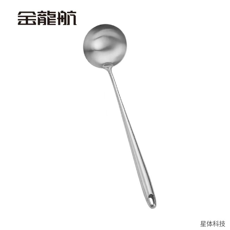 不锈钢全钢汤勺 勺宽10厘米 长柄汤勺 盛汤勺 全钢手柄 食堂打汤 酒店后厨 厨房用具 银色图片4