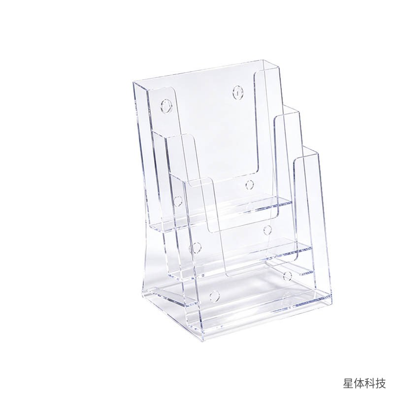 塑料展示架 二层三格 资料架 宣传单页架 名片盒 桌面 前台 展会 透明 立式 收纳 透明色图片3