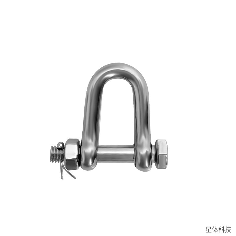 冰匠 304不锈钢D型卸扣 马蹄卸扣 保险卸扣 带开口销 U型卸扣 起重连接扣 吊装索具 五金连接件 银色图片5