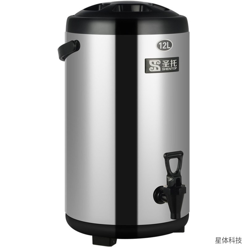 圣托 不锈钢保温桶 12升 带龙头 奶茶桶 饮品桶 热水桶 奶茶店 快餐店 食堂 大容量 商用 银色图片4