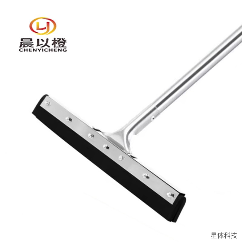 刮水器 地刮 40厘米 硅胶刮条 推水器 卫生间地面刮水 商用保洁工具 刮地板 银黑色图片4