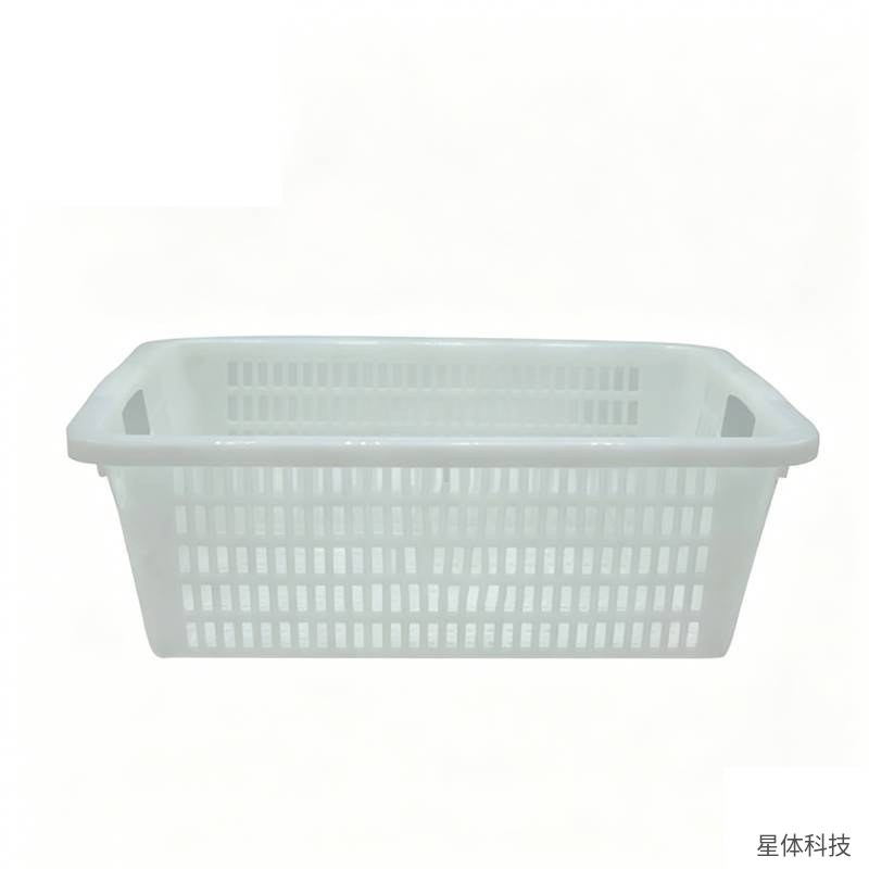 加厚塑料沥水篮 49.5×35.5×17厘米 洗菜篮 菜筐 镂空 厨房 食堂 后厨 果蔬清洗 长方形 白色图片4