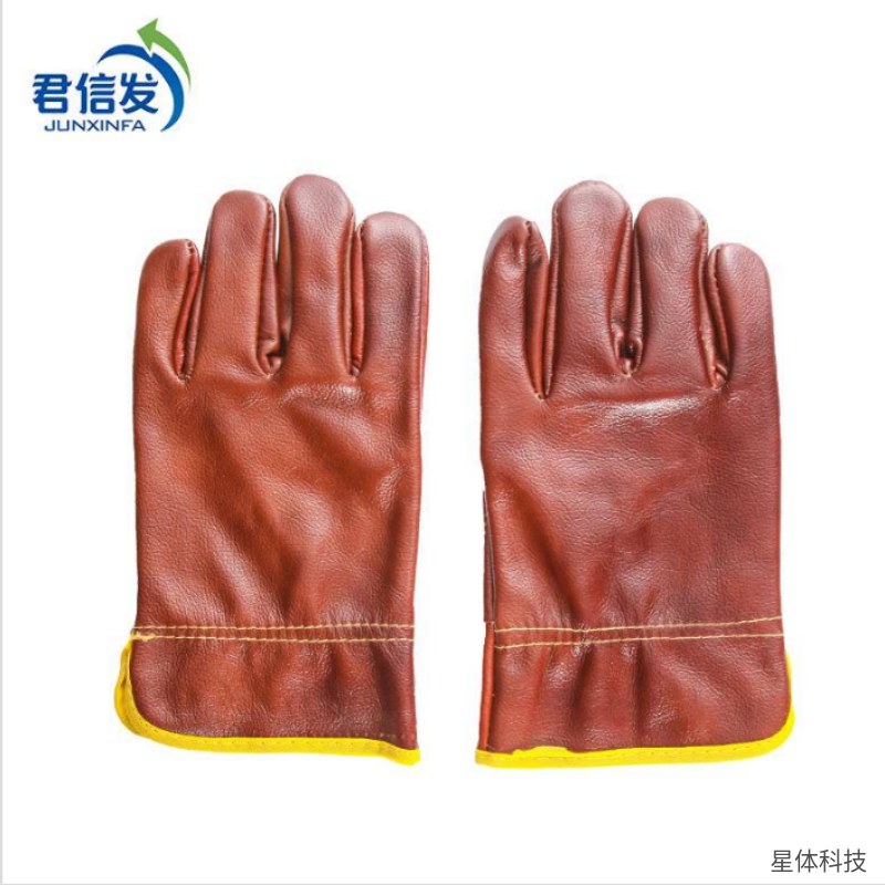 全皮手套 头层皮 羊皮 均码 电焊 隔热 耐磨 搬运 劳保 机械 司机 工地 棕红色图片4