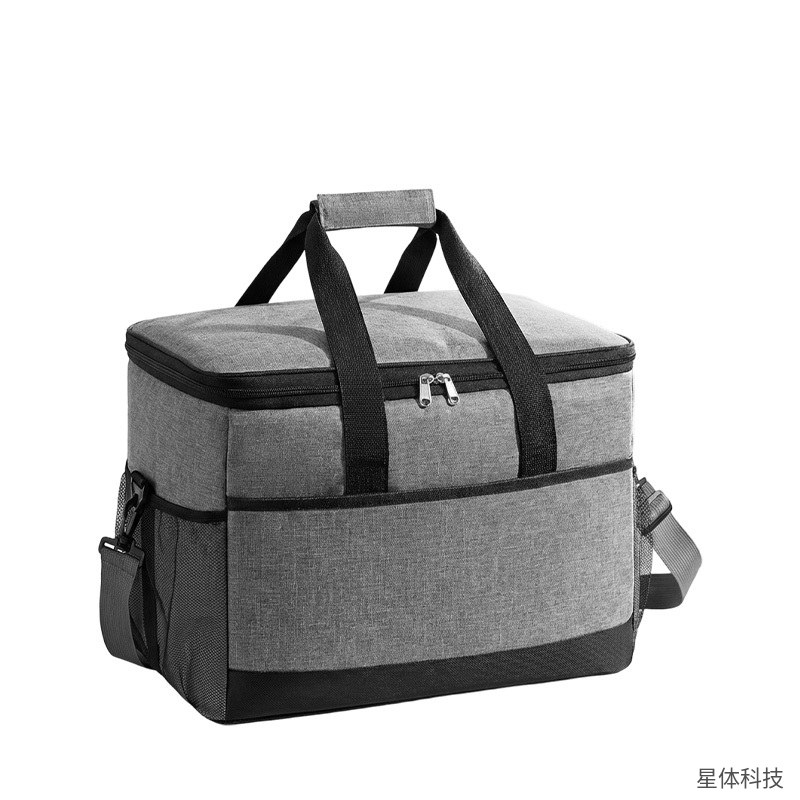 收纳保温袋 43×28×31厘米 牛津布 保冷保温包 便当外卖送餐袋 野餐食品收纳包 手提 灰色图片4