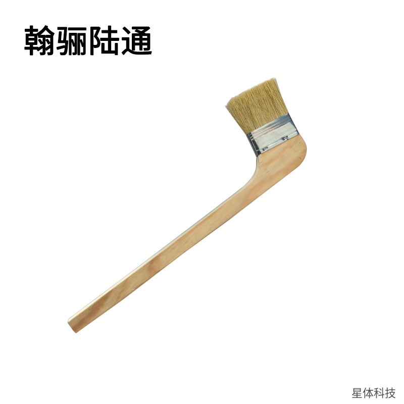 弯柄毛刷 长柄弯头刷 3寸 木柄 除尘清扫刷 缝隙清洁刷 客厅地面角落 清洁工具 原木色图片3