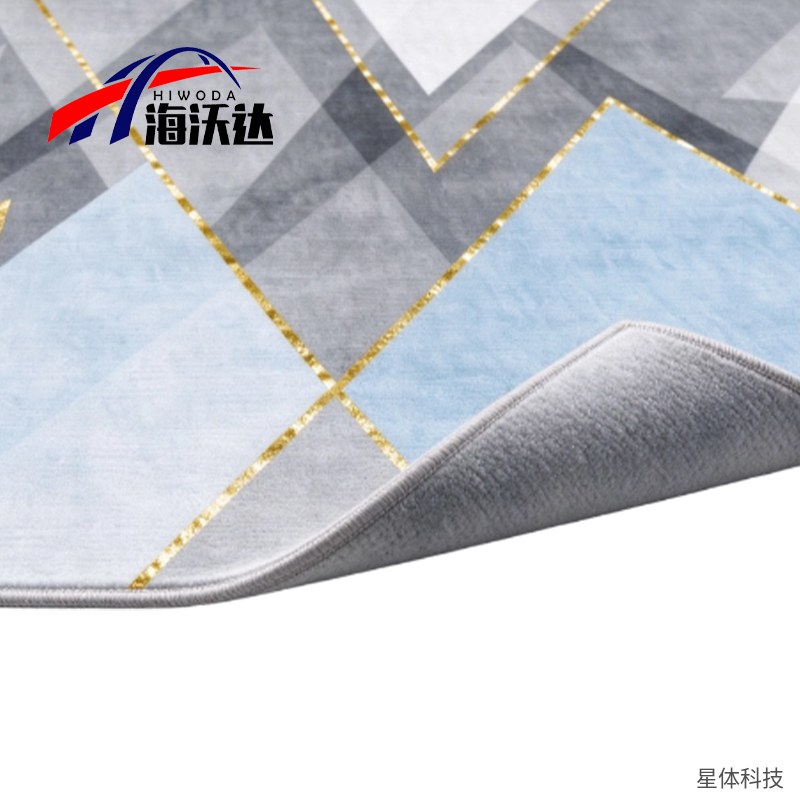 海沃达 入户地垫 50×80厘米 混纺 门垫 进门 玄关 防滑 吸水 除尘 机器织造 长方形 灰蓝色图片3