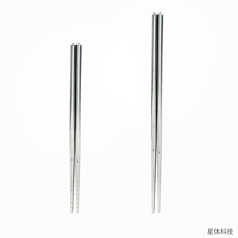 不锈钢筷子 24厘米 10双装 家用餐厅筷 金属筷子 家庭套筷 食堂快餐筷 长筷 不锈钢餐具 银色图片3