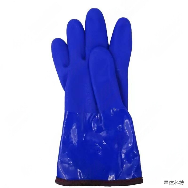 华敏 加棉防水家务手套 橡胶 均码 洗碗 洗衣 清洁 厨房 冬季保暖 防滑 耐用 洗菜 蓝色图片2