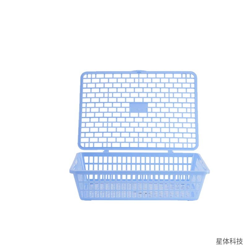 晨光 A4文件筐 塑胶 带盖 资料筐 收纳筐 公文篮 办公桌面文件收纳盘 办公室收纳用品 浅蓝色图片2