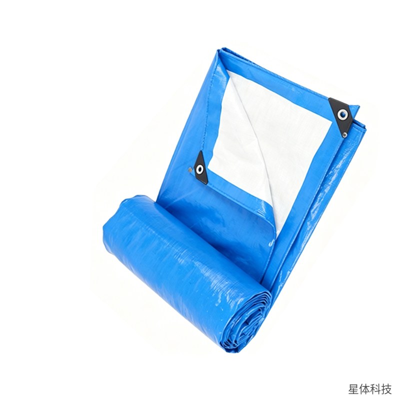 防雨篷布 3×4米 塑料 防水布 遮雨布 货车苫布 户外 工地 防晒 带孔扣 遮盖 蓝色图片3