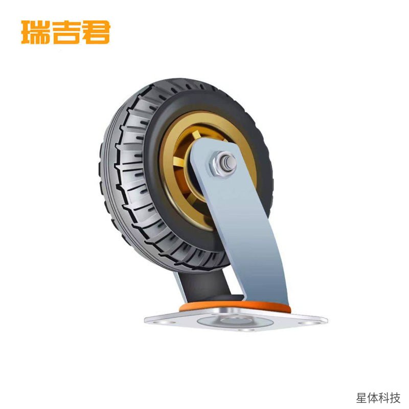 橡胶万向轮 4寸 活动脚轮 推车轮 平板车轮 设备脚轮 工业搬运轮 转向轮子 黑色图片2